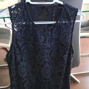 Navy Blue Lace Dress Banana Republic